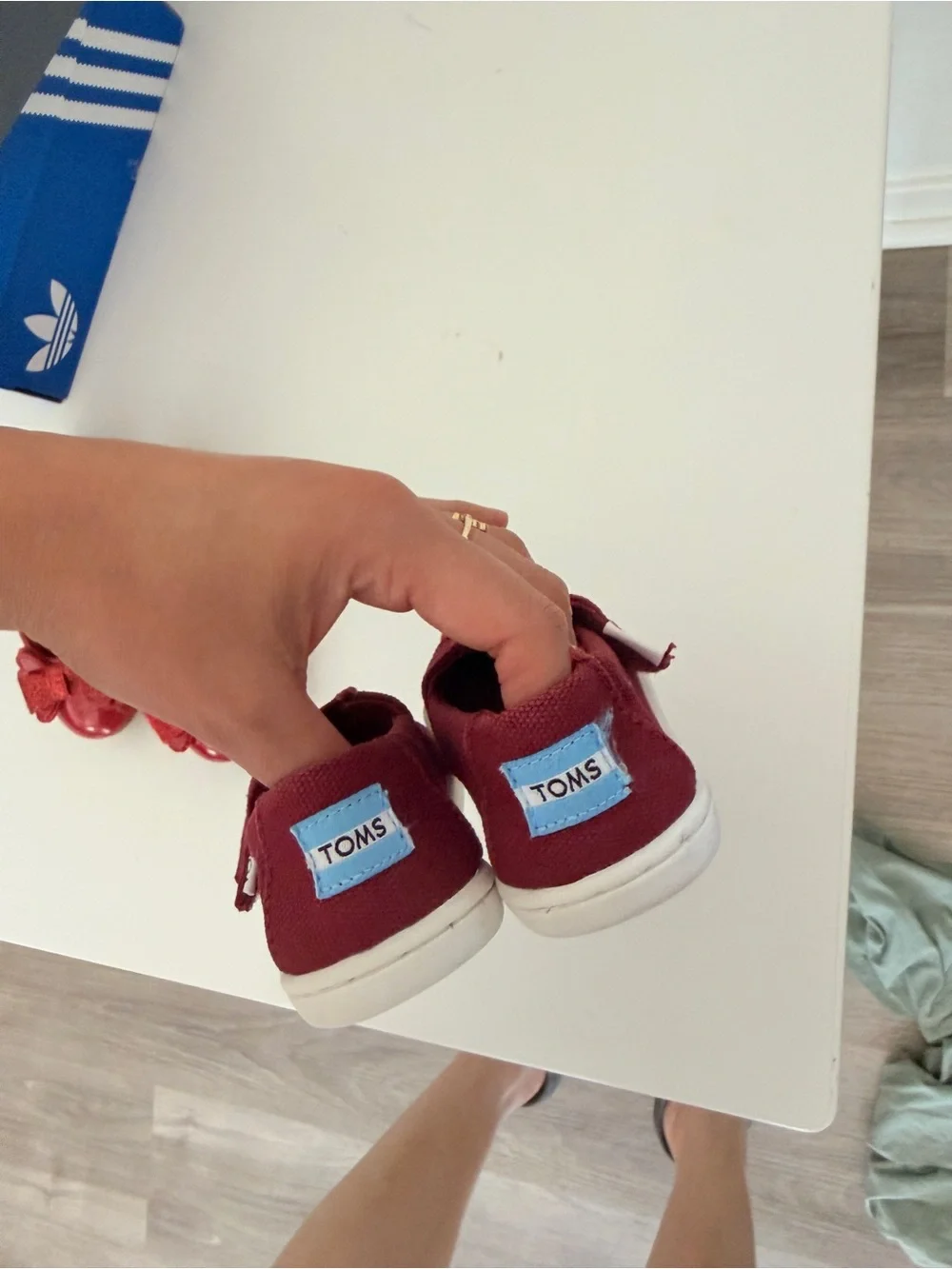 TOMS Kids Burgundy Slip-On Canvas Shoe